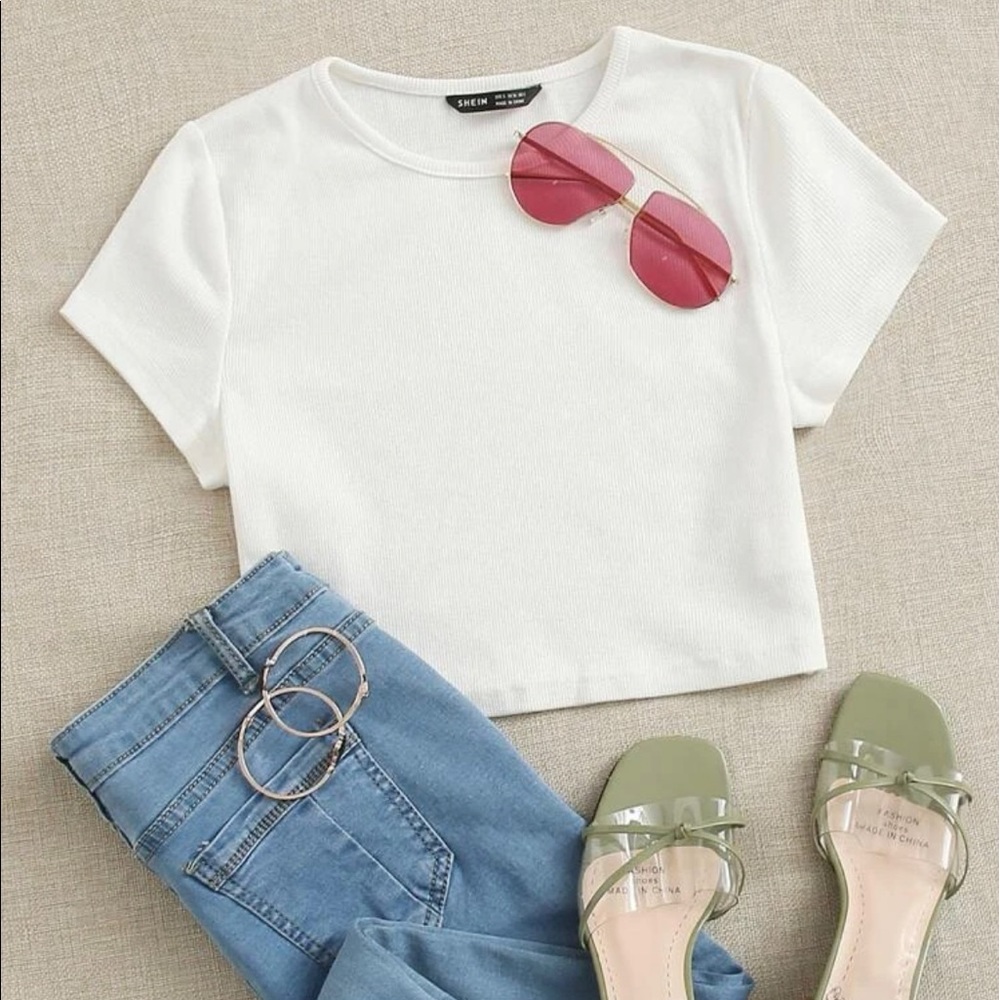 SheIn White Crop Top